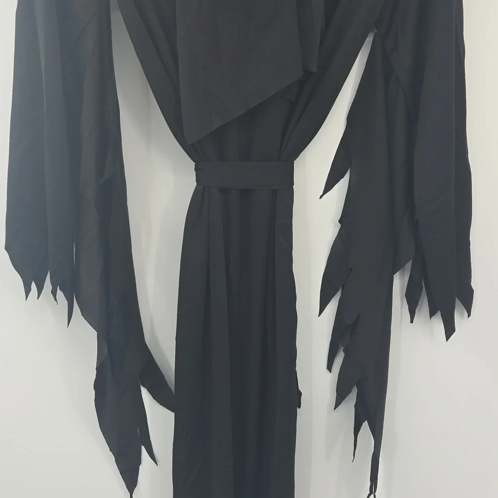 Kids Black Ghost Mask and Hooded Robe Halloween Costume
